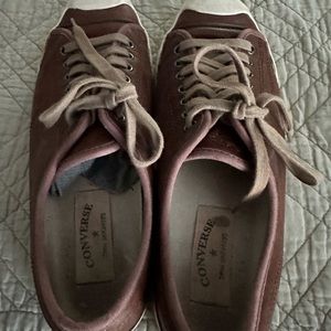 Brown leather Jack Purcell Converse shoes 9 1/2